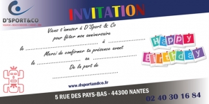Carton d'invitation anniversaire - D'Sport & Co Nantes